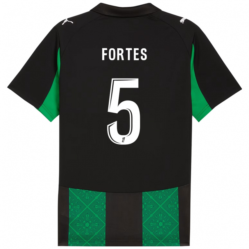 גברים סטיבן פורטס #5 שחור ירוק הרחק ג'רזי 2025/26 חולצה קצרה