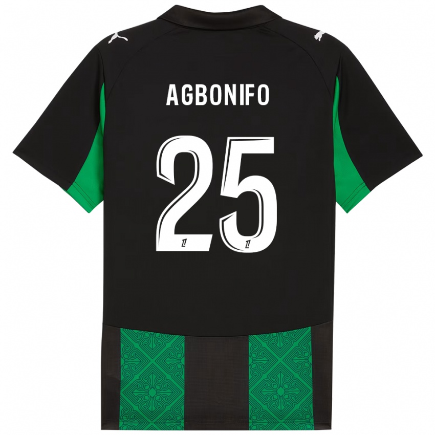 גברים ג׳רמי אגבוניפו #25 שחור ירוק הרחק ג'רזי 2025/26 חולצה קצרה