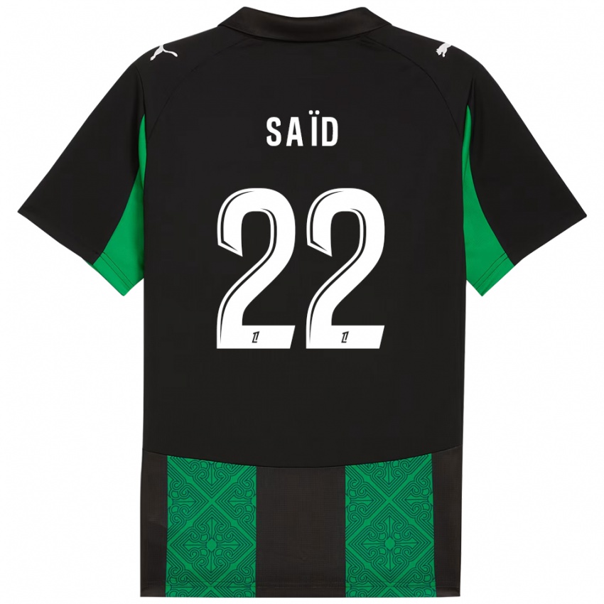 גברים ווסלי סעיד #22 שחור ירוק הרחק ג'רזי 2025/26 חולצה קצרה
