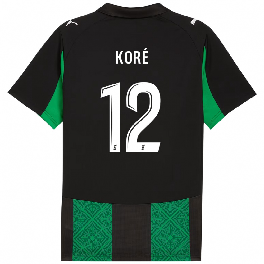 גברים Mathis Koré #12 שחור ירוק הרחק ג'רזי 2025/26 חולצה קצרה