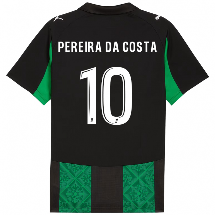 גברים דויד קושטה #10 שחור ירוק הרחק ג'רזי 2025/26 חולצה קצרה