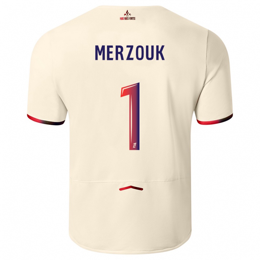 גברים סאמי מרזוק #1 לבן שמנת אדום הרחק ג'רזי 2025/26 חולצה קצרה