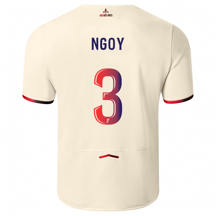 גברים ניית׳ן נגוי #3 לבן שמנת אדום הרחק ג'רזי 2025/26 חולצה קצרה