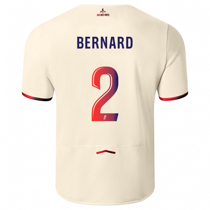 גברים Loïk Bernard #2 לבן שמנת אדום הרחק ג'רזי 2025/26 חולצה קצרה