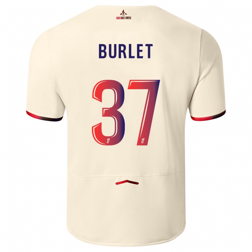 גברים וינסנט בורלה #37 לבן שמנת אדום הרחק ג'רזי 2025/26 חולצה קצרה