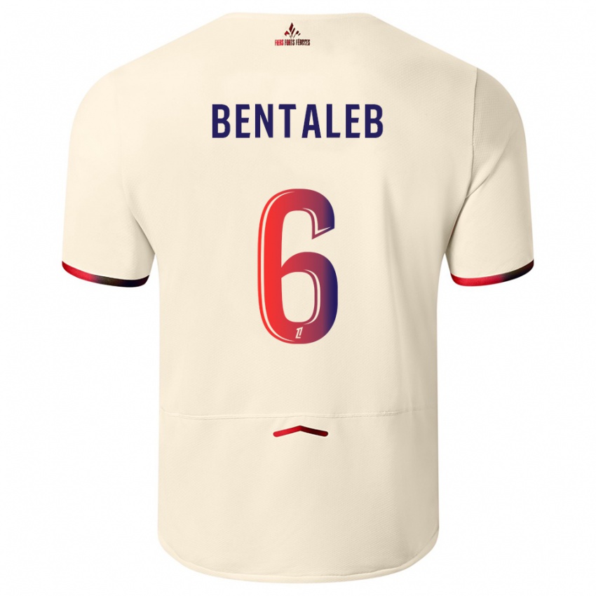 גברים נביל בנטאלב #6 לבן שמנת אדום הרחק ג'רזי 2025/26 חולצה קצרה