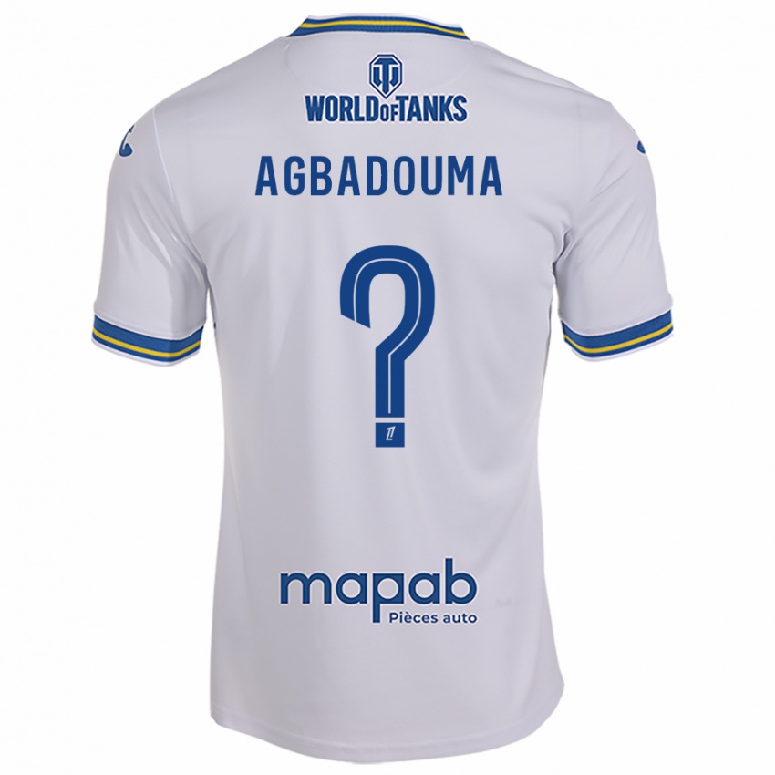 גברים Mathys Agbadouma #0 לבן תכלת הרחק ג'רזי 2025/26 חולצה קצרה