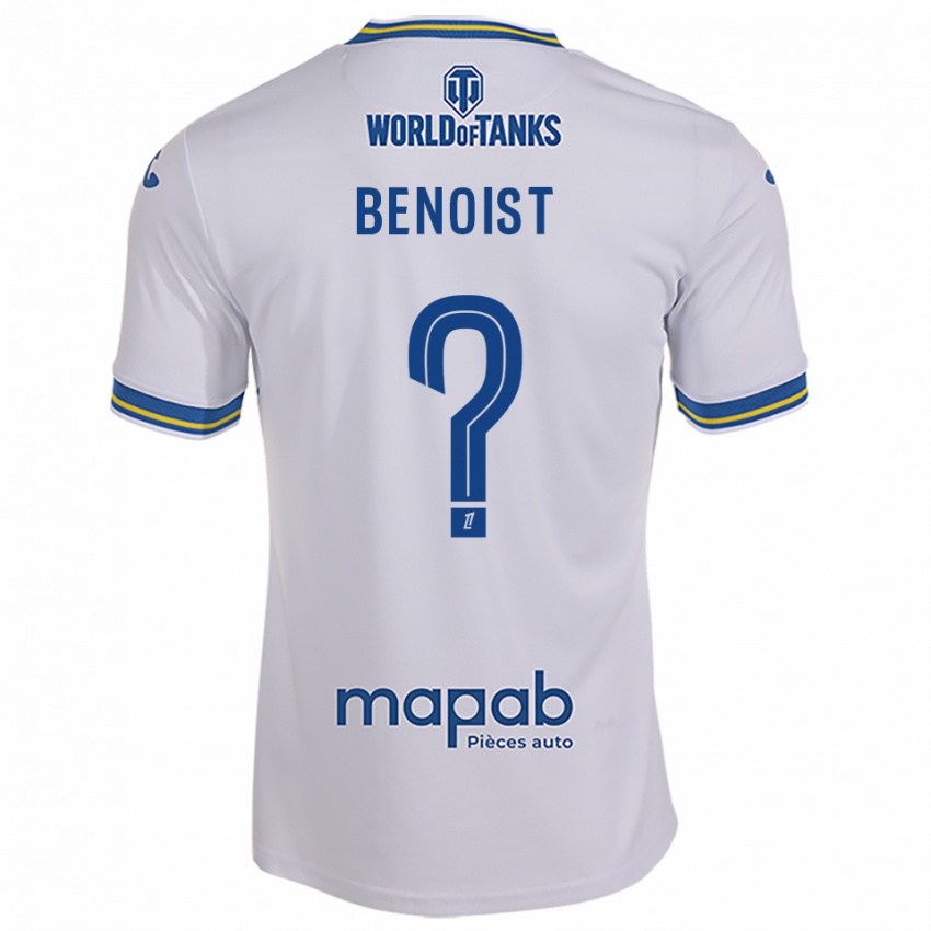 גברים Baptiste Benoist #0 לבן תכלת הרחק ג'רזי 2025/26 חולצה קצרה