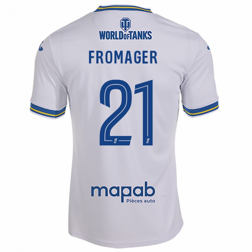 גברים Côme Fromager #21 לבן תכלת הרחק ג'רזי 2025/26 חולצה קצרה