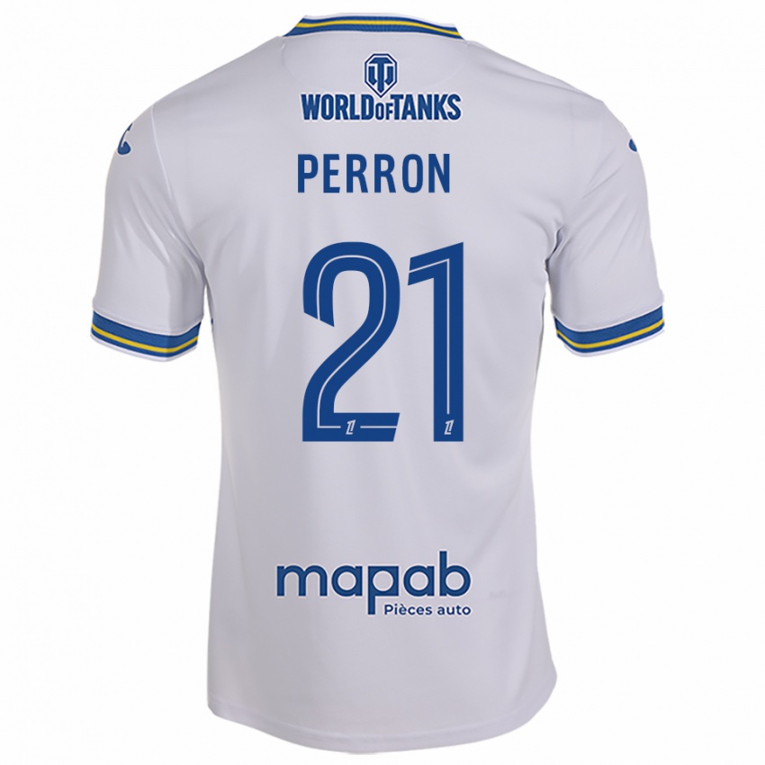 גברים Angéline Perron #21 לבן תכלת הרחק ג'רזי 2025/26 חולצה קצרה