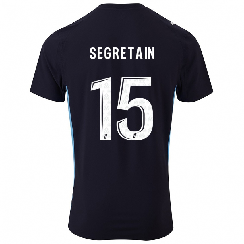 גברים Julie Ségrétain #15 שחור תכלת הרחק ג'רזי 2025/26 חולצה קצרה