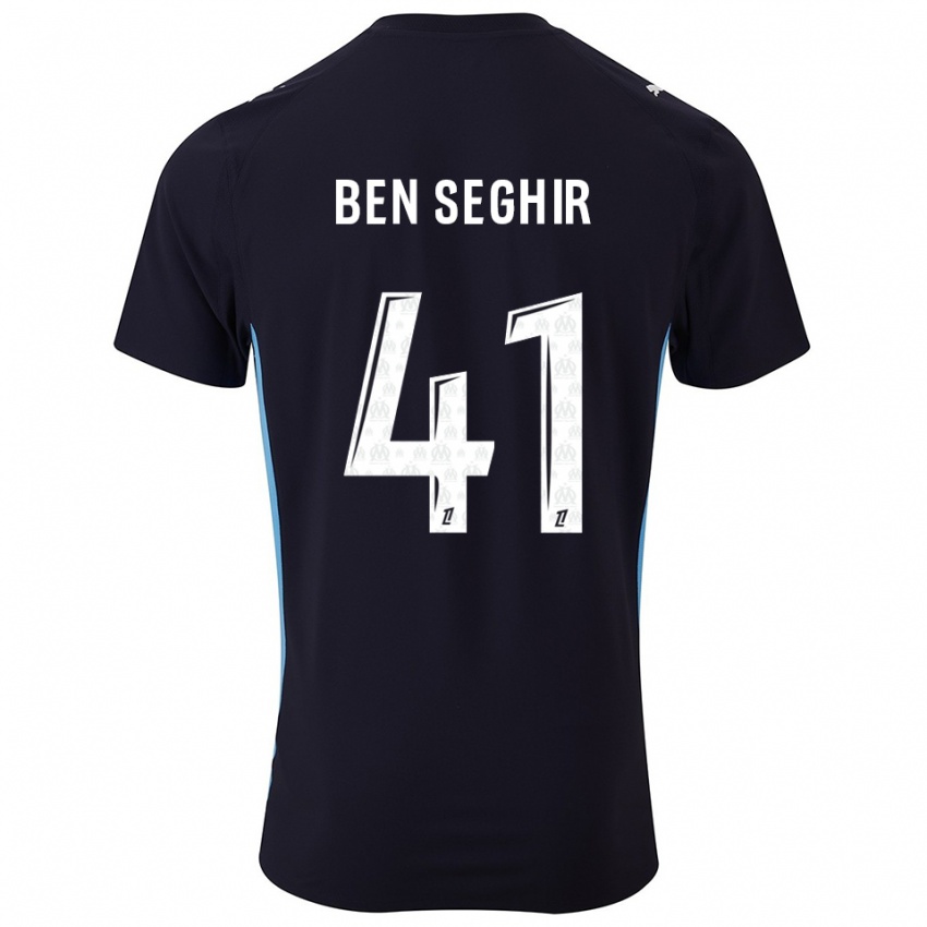 גברים סלים בן סגיר #41 שחור תכלת הרחק ג'רזי 2025/26 חולצה קצרה