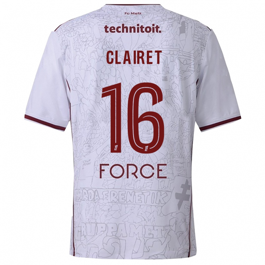 גברים Duncan Clairet #16 לבן בורדו הרחק ג'רזי 2025/26 חולצה קצרה
