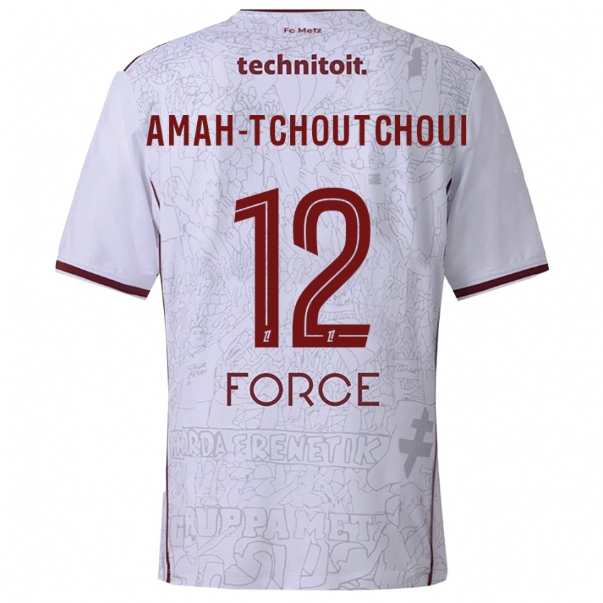 גברים Marco Amah-Tchoutchoui #12 לבן בורדו הרחק ג'רזי 2025/26 חולצה קצרה