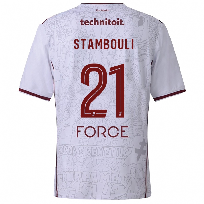 גברים בנז'מן סטאמבולי #21 לבן בורדו הרחק ג'רזי 2025/26 חולצה קצרה