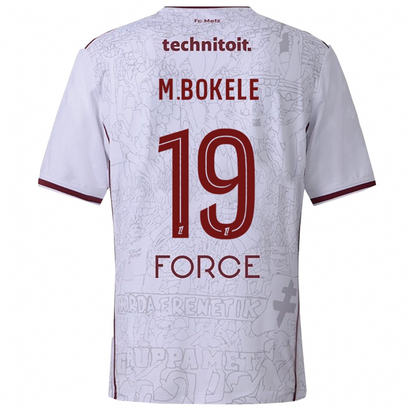 גברים Morgan Bokele #19 לבן בורדו הרחק ג'רזי 2025/26 חולצה קצרה