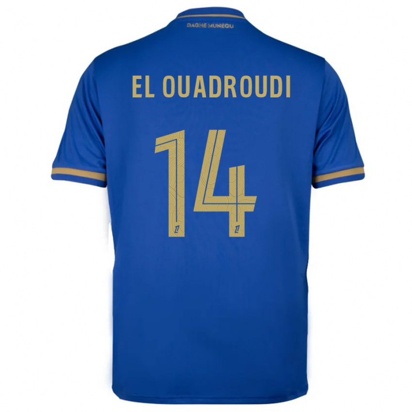 גברים Imrane El Ouadroudi #14 כחול זהב הרחק ג'רזי 2025/26 חולצה קצרה