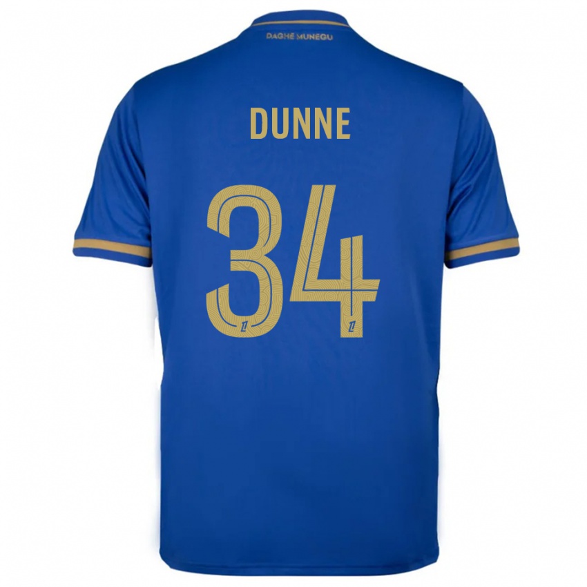 גברים David Dunne #34 כחול זהב הרחק ג'רזי 2025/26 חולצה קצרה