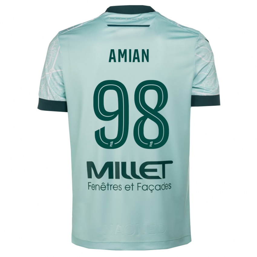 גברים קלווין אמיאן אדו #98 ירוק לבן הרחק ג'רזי 2025/26 חולצה קצרה