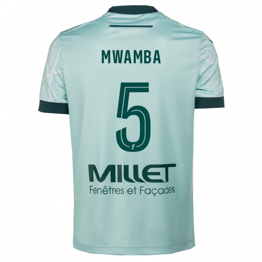 גברים Musunda Mwamba #5 ירוק לבן הרחק ג'רזי 2025/26 חולצה קצרה