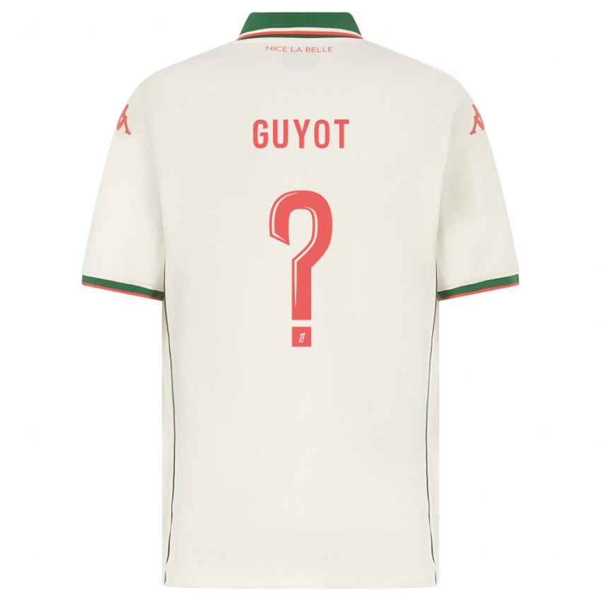 גברים Loucas Guyot #0 לבן ירוק הרחק ג'רזי 2025/26 חולצה קצרה