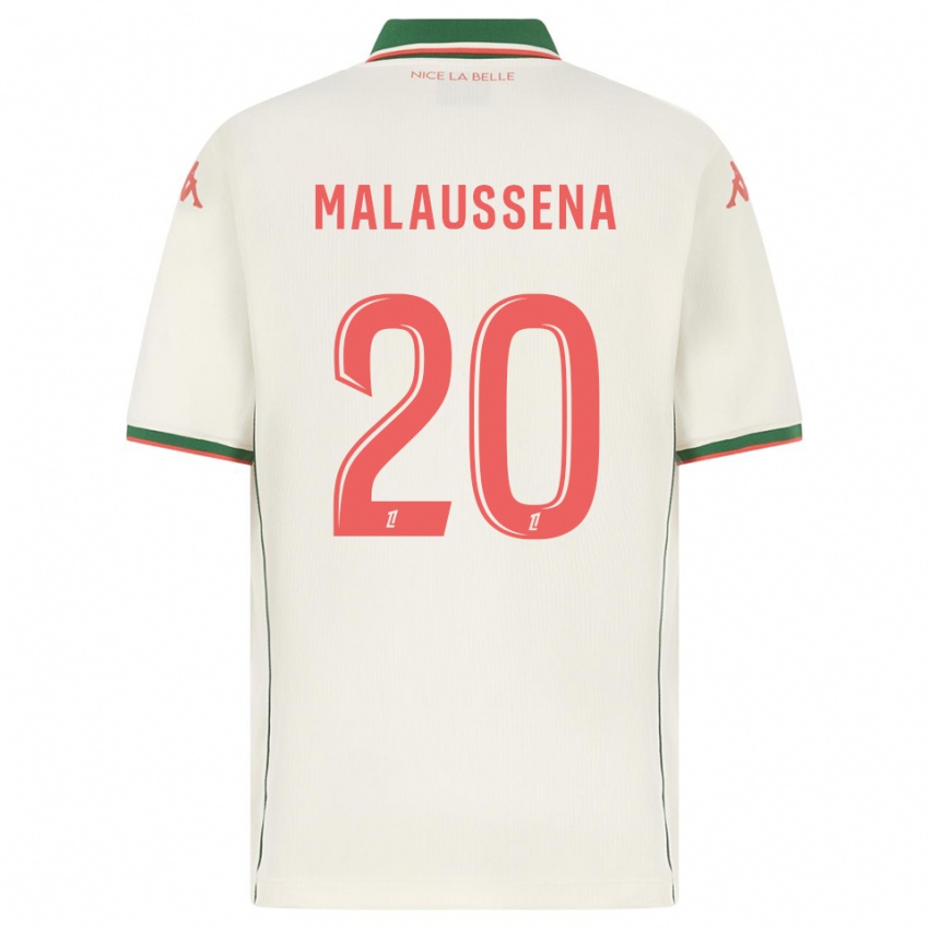 גברים Angela Malaussena #20 לבן ירוק הרחק ג'רזי 2025/26 חולצה קצרה