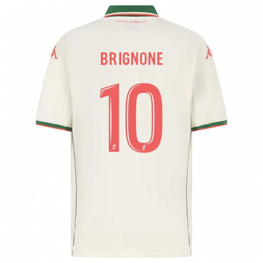 גברים Millan Brignone #10 לבן ירוק הרחק ג'רזי 2025/26 חולצה קצרה
