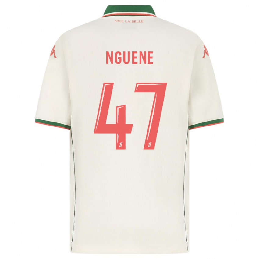 גברים Bernard Nguene #47 לבן ירוק הרחק ג'רזי 2025/26 חולצה קצרה