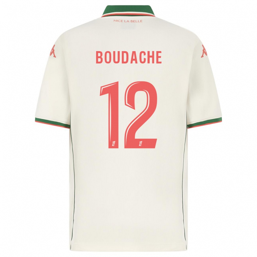 גברים Kaïl Boudache #12 לבן ירוק הרחק ג'רזי 2025/26 חולצה קצרה