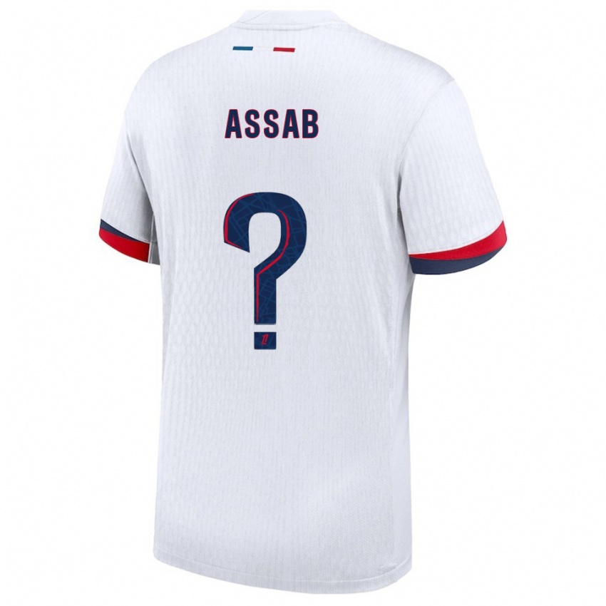 גברים Aymen Assab #0 לבן אדום הרחק ג'רזי 2025/26 חולצה קצרה