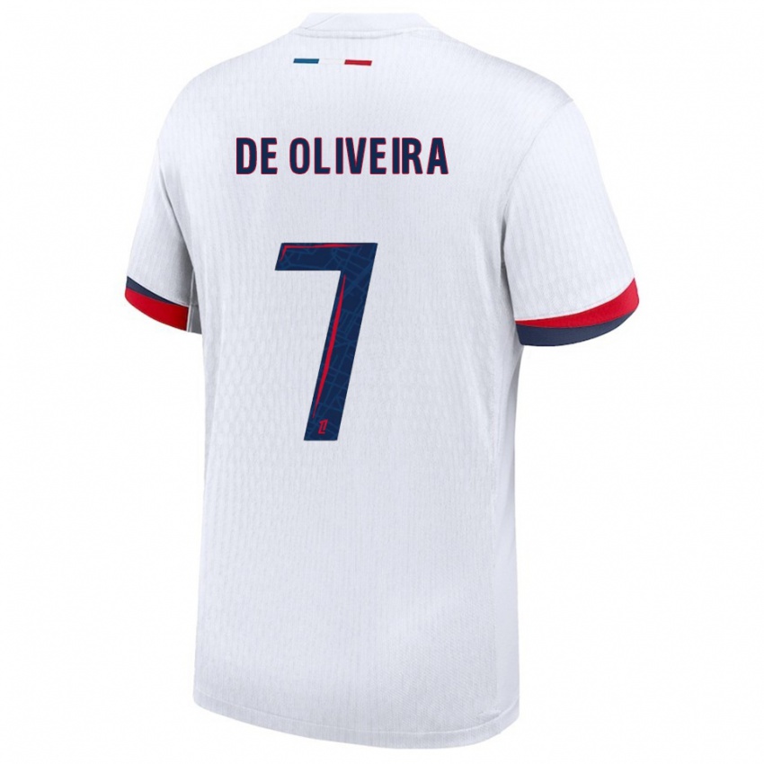 גברים Mathieu De Oliveira #7 לבן אדום הרחק ג'רזי 2025/26 חולצה קצרה