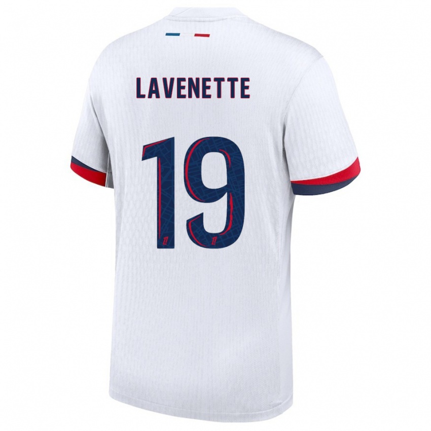 גברים Mathias Lavenette #19 לבן אדום הרחק ג'רזי 2025/26 חולצה קצרה