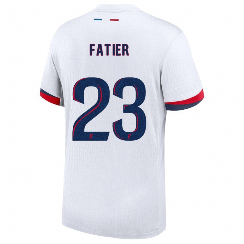 גברים Noémie Fatier #23 לבן אדום הרחק ג'רזי 2025/26 חולצה קצרה
