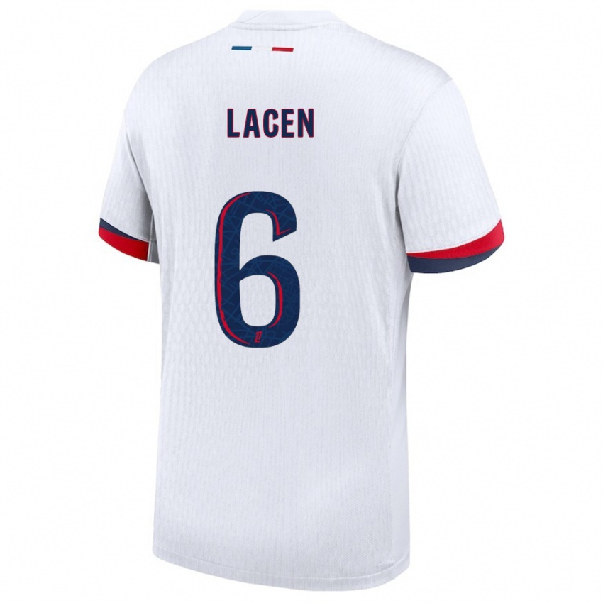 גברים מיכאל לאסן #6 לבן אדום הרחק ג'רזי 2025/26 חולצה קצרה