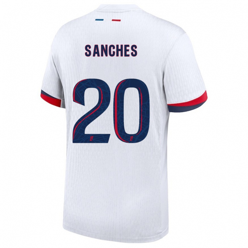 גברים סדריק סאנצ׳ס #20 לבן אדום הרחק ג'רזי 2025/26 חולצה קצרה