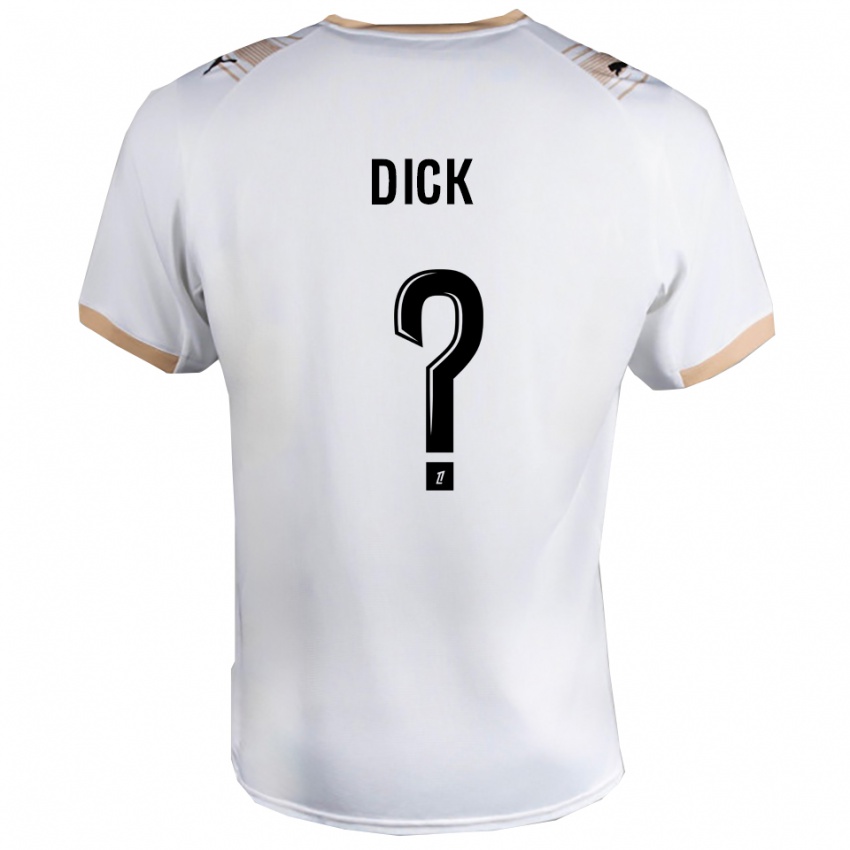 גברים ליווינגסטון דיק #0 לבן שחור הרחק ג'רזי 2025/26 חולצה קצרה