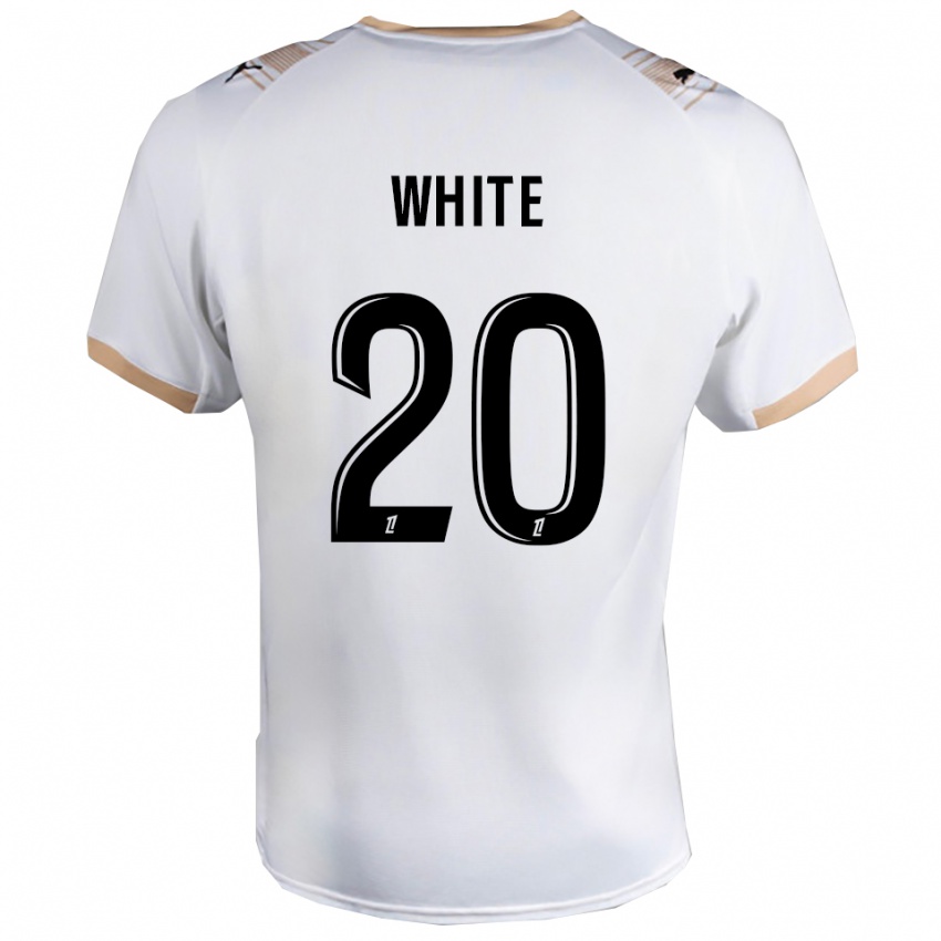 גברים Morgan White #20 לבן שחור הרחק ג'רזי 2025/26 חולצה קצרה