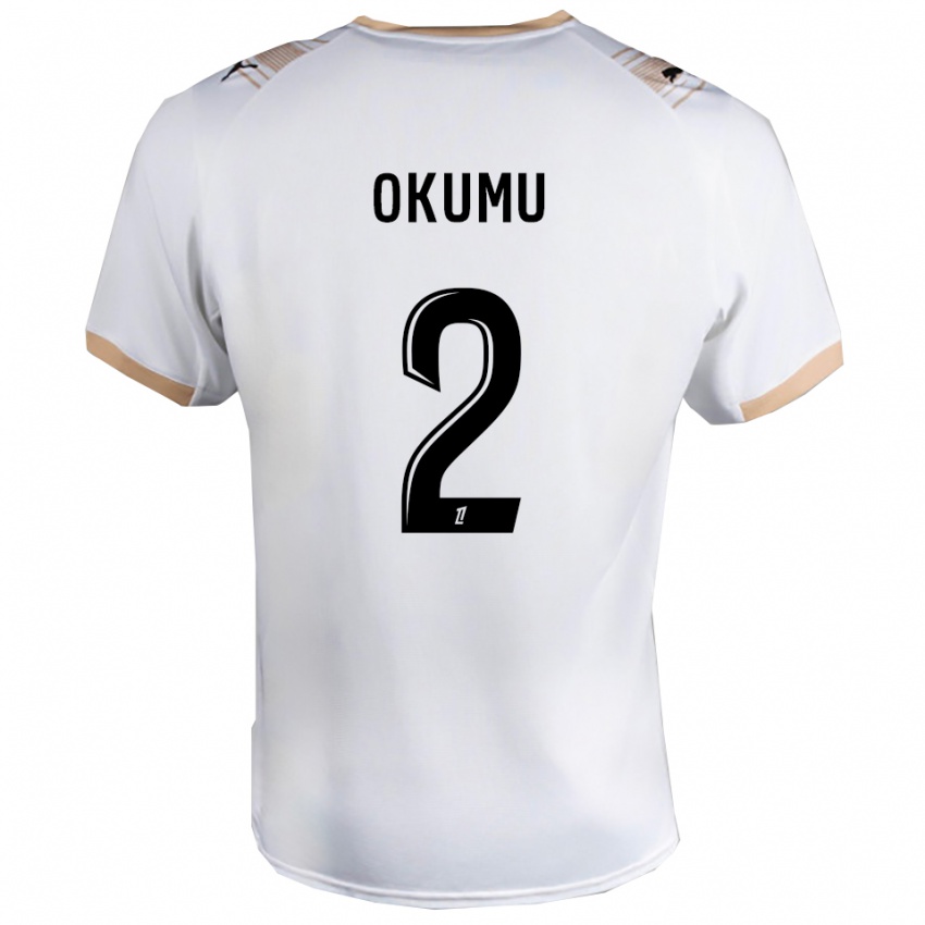 גברים ג'וזף אוקומו #2 לבן שחור הרחק ג'רזי 2025/26 חולצה קצרה