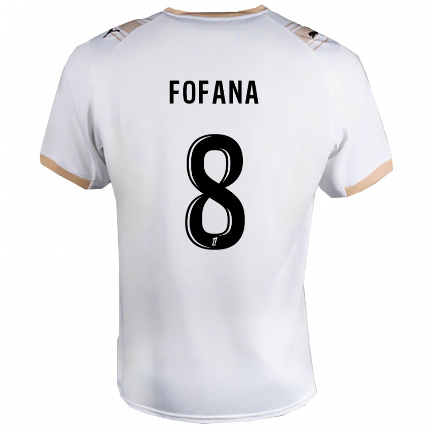 גברים יאיא פופאנה #8 לבן שחור הרחק ג'רזי 2025/26 חולצה קצרה