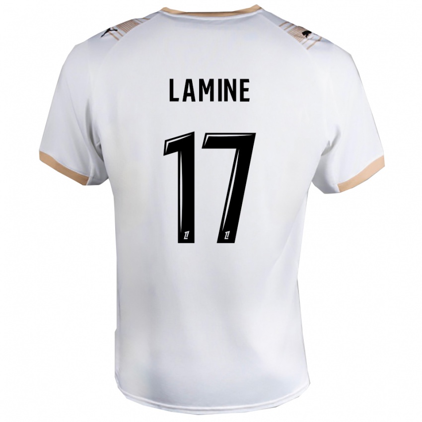 גברים לאמין מאנה #17 לבן שחור הרחק ג'רזי 2025/26 חולצה קצרה