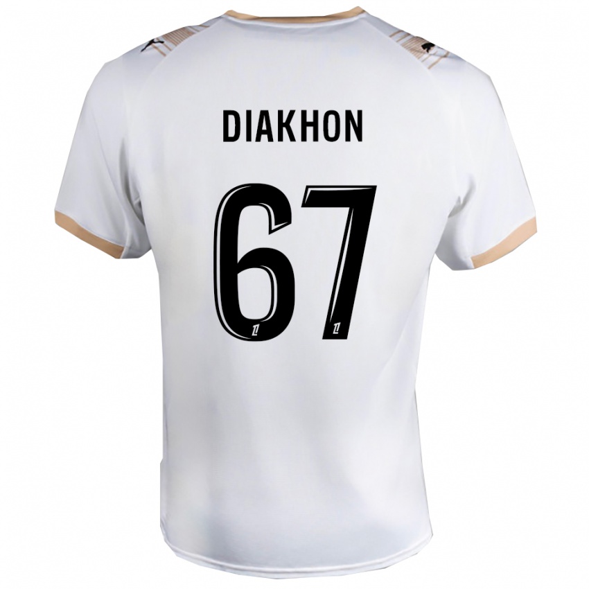 גברים מאמאדו דיאקון #67 לבן שחור הרחק ג'רזי 2025/26 חולצה קצרה