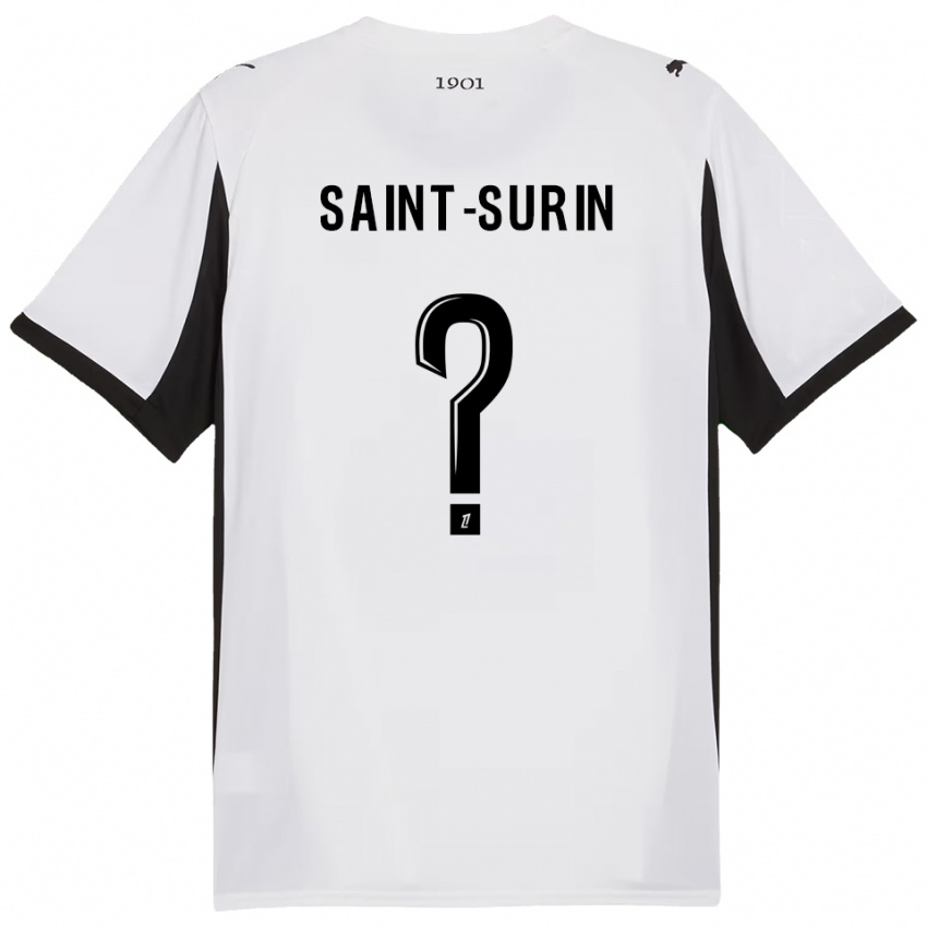 גברים Rio Saint-Surin #0 לבן שחור הרחק ג'רזי 2025/26 חולצה קצרה