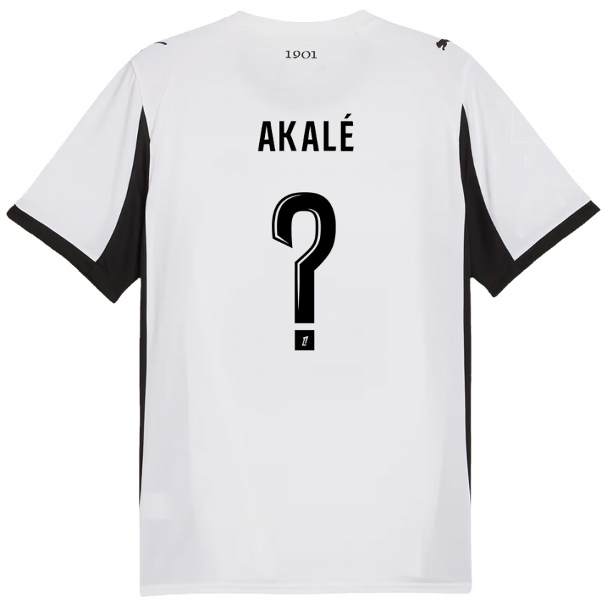 גברים Joakim Akalé #0 לבן שחור הרחק ג'רזי 2025/26 חולצה קצרה