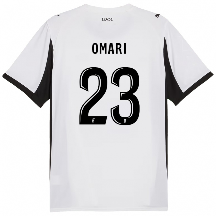 גברים Warmed Omari #23 לבן שחור הרחק ג'רזי 2025/26 חולצה קצרה