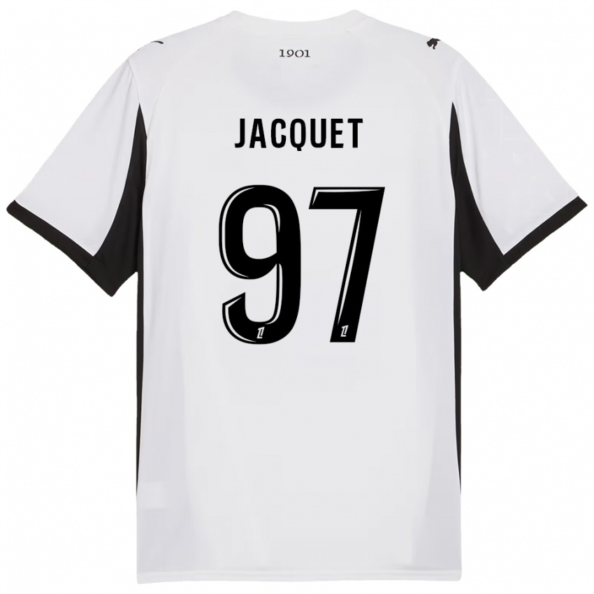 גברים ז'רמי ז׳אקה #97 לבן שחור הרחק ג'רזי 2025/26 חולצה קצרה