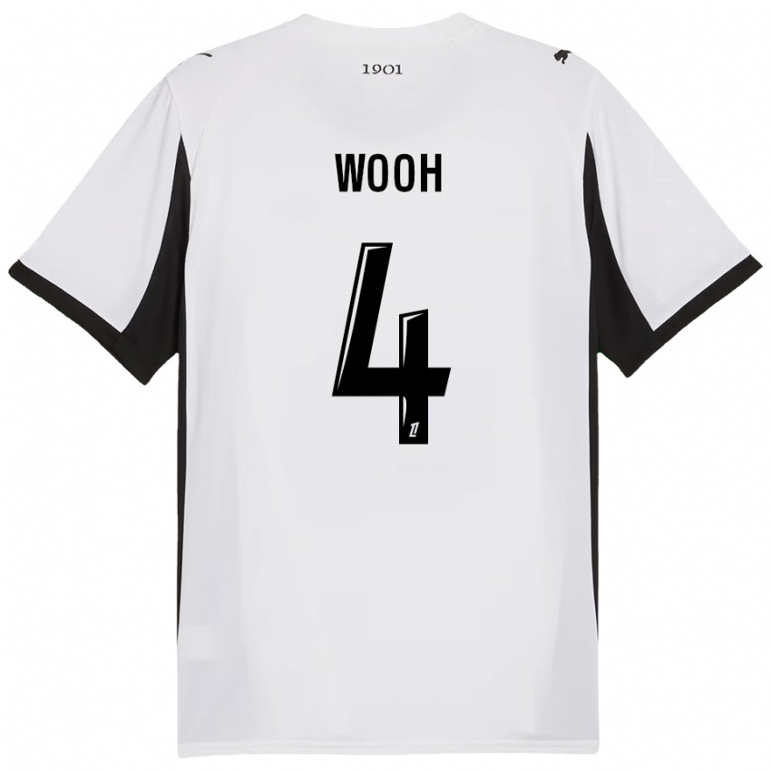 גברים כריסטופר וו #4 לבן שחור הרחק ג'רזי 2025/26 חולצה קצרה