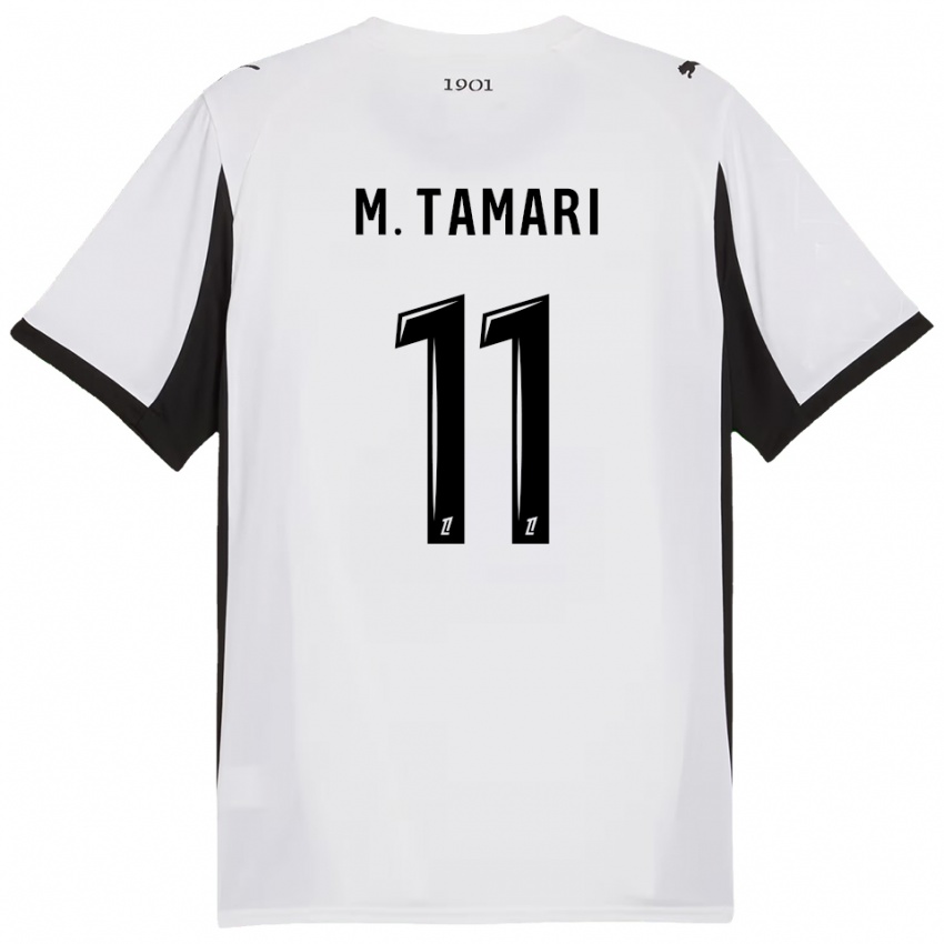 גברים מוסא אל-תעאמרי #11 לבן שחור הרחק ג'רזי 2025/26 חולצה קצרה