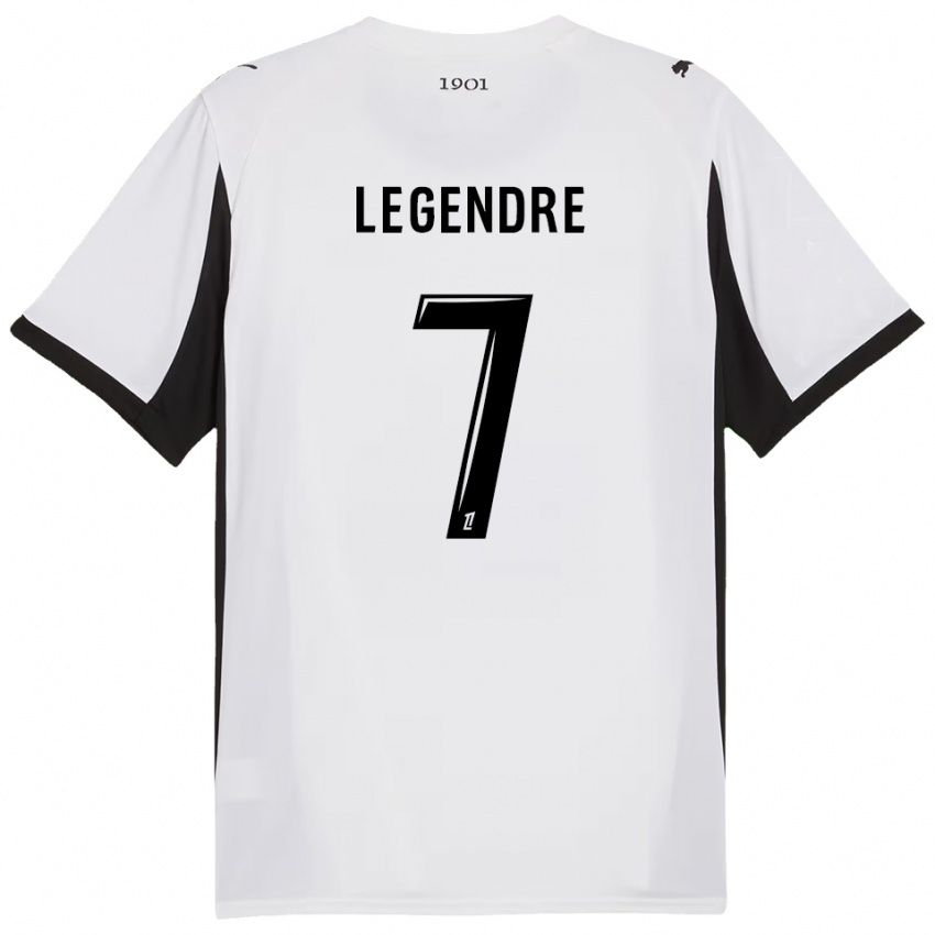 גברים Elias Legendre Quiñonez #7 לבן שחור הרחק ג'רזי 2025/26 חולצה קצרה