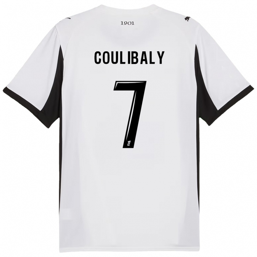 גברים בוקארי קוליבאלי #7 לבן שחור הרחק ג'רזי 2025/26 חולצה קצרה