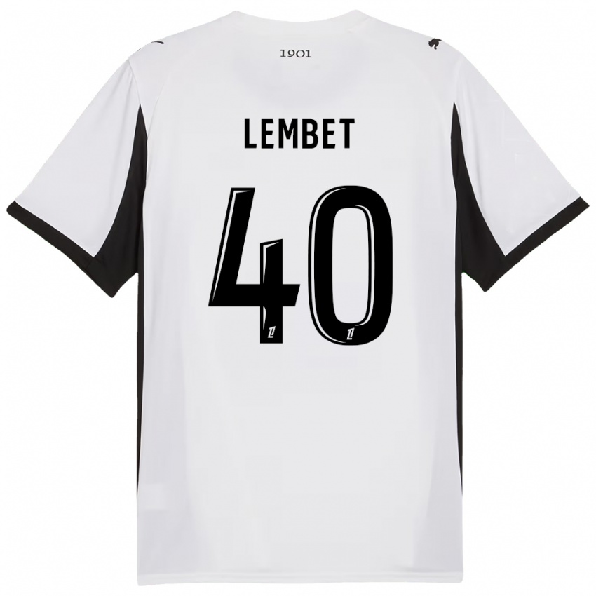 גברים ג'פרי למבה #40 לבן שחור הרחק ג'רזי 2025/26 חולצה קצרה